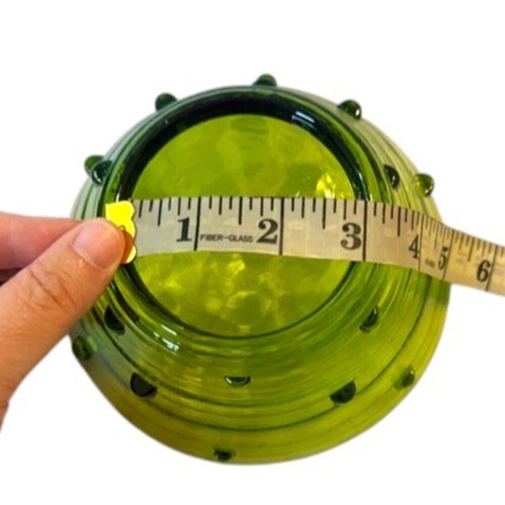 Vintage Blenko Studded Green Art Glass Bowl - Picture 8 of 8